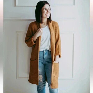 THE SKINNY Erinn Warm Cozy Longline Knit Open Front Bohemian Cardigan